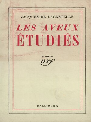 cover image of Les Aveux étudiés